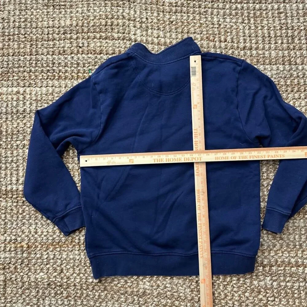 Orvis Quarter Zip Pullover Large Snap Blue (Large) Mens